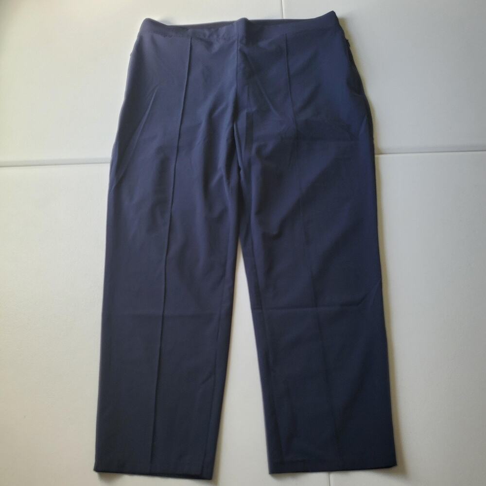 Chicos Pants Womens 16R Navy Blue Stretch Dress Slacks Pull On Comfort Waist